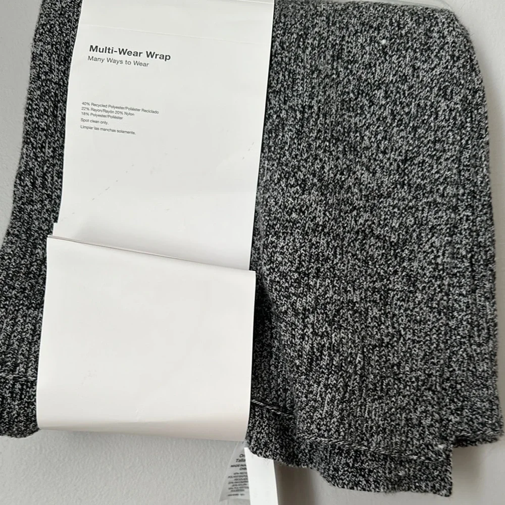 Black and Gray Knit Cape / Wrap one size NWT